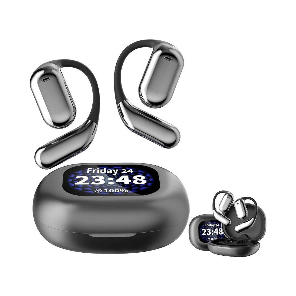 (Bk)Ear Earbuds Xp2 True Wireless Open Ear Earbuds Bluetooth 5.4 Earbuds Wireless Earbuds Open Ear Headphones With Led Display Earphone 6477056506086