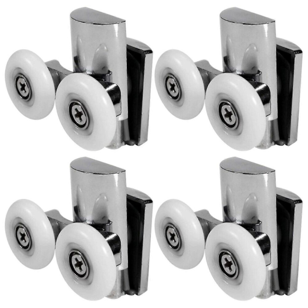 4Pcs Shower Door Wheels 23Mm Shower Door Rollers Heavy Duty Zinc Alloy Wheel For Both Flat Sliding 6477056506567