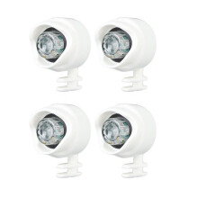 Paquete de 4 luces blancas ajustables e impermeables para calzado, ideales para senderismo, acampada y paseos nocturnos.