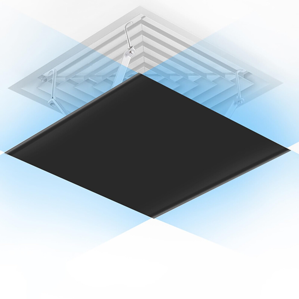 Central Air Conditioner Vent Deflector Ceiling Vent Shield For Ac Anti Direct Blowing Adjustable Airflow Black 60X60 Cm 9084446147186