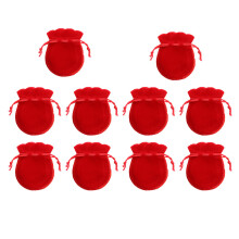 10Pcs Red Gift Drawstring Bags Jewelry Storage Organizer for Christmas