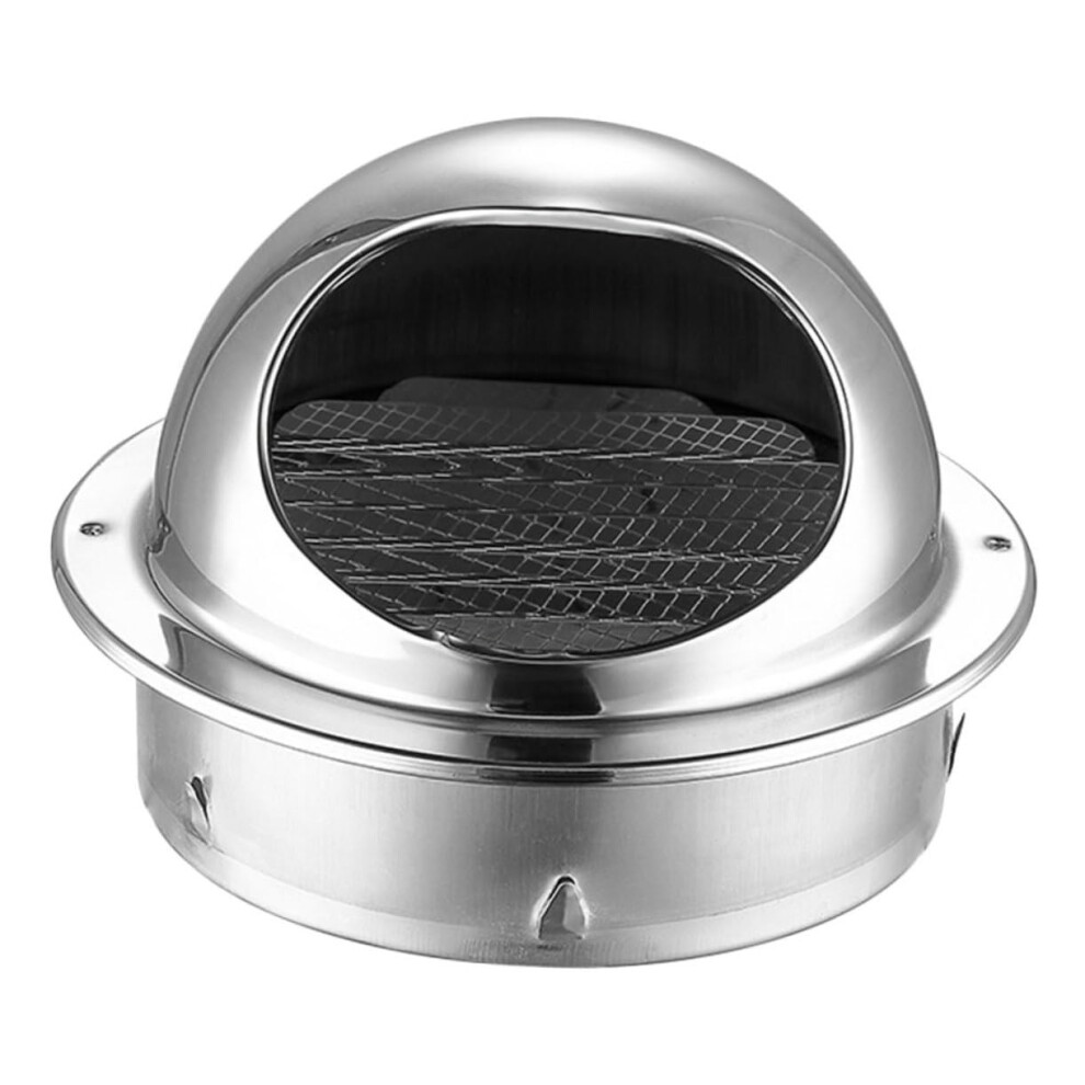 Outdoor Range Hood Exhaust Cover Steel Air Vent Grille Cover For Exhaust Outlet Rainproof Design Silver 5 Pcs 12X12x3.5cm 9393856048465