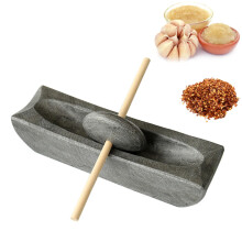 Handheld Stone Mill Traditional Bluestone Roller and Pestle Set, Manual Grain Grinder For Grain, Spice, Tea, And Coffee