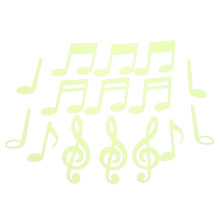 1Set Glow-in-The-Dark Music Note Plastic Wall Decals for Kids Room