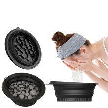 Facial Ice Bath Bowl Built-In Ice Tray Foldable Silicone Portable Ice Water Facial Cold Compress Reusable Ice Cubes