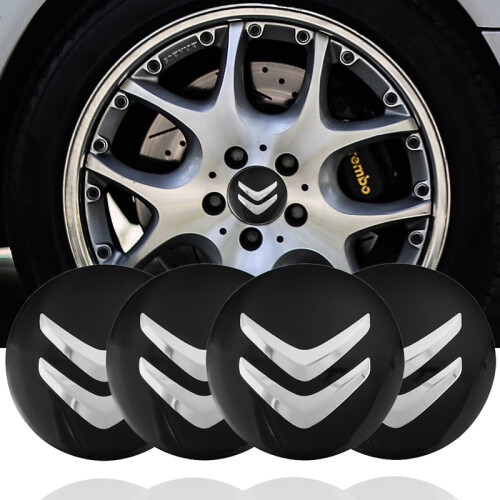 56mm Car Styling Radnabe,, Silber rot 1