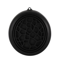 Silicone Face Ice Bath Bowl Folding Portable Cold Plunge Basin With Built-In Ice Tray Black
