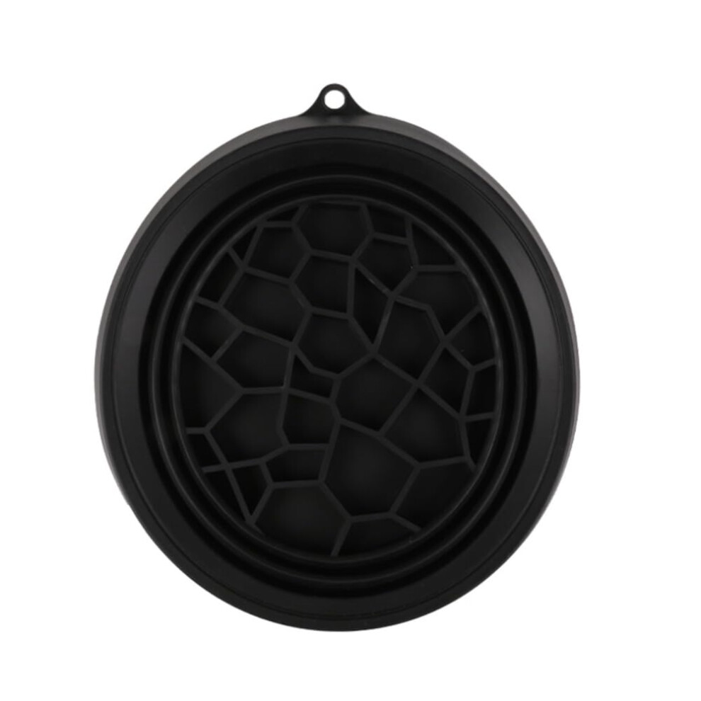 Silicone Face Ice Bath Bowl Folding Portable Cold Plunge Basin With Built-In Ice Tray Black