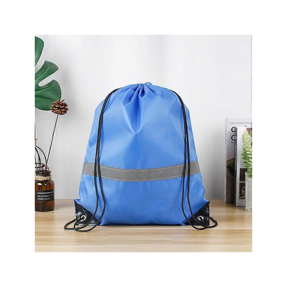 Kikidex (As Show, One Size) Drawstring Backpack Bulk Reflective Drawstring Bags Kids Ladies Mens Rope Backpack Drawstring Bags 16.5X13.3 Royal Blue