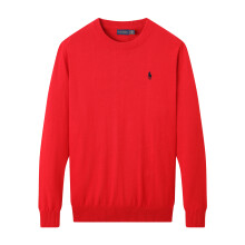 (Red, XXL) Men's Small Pony jumper ,Round-neck pure cotton, Knitwear Cotton Sweater Pullover