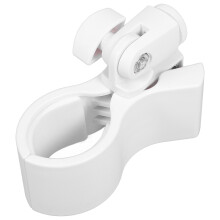 Compact White Plastic Microphone Clip for Stand Grip