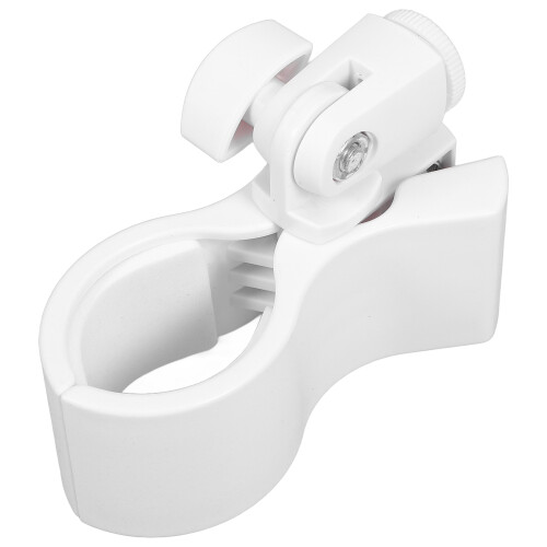 Compact White Plastic Microphone Clip for Stand Grip
