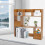 (Pine Color) Desktop Bookshelf Home Office Desk Organizer 6