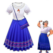 (130(7Y)) Encanto Luisa Madrigal Cosplay Costume Girls Dresses Carnival Halloween Fancy Dress Costumes