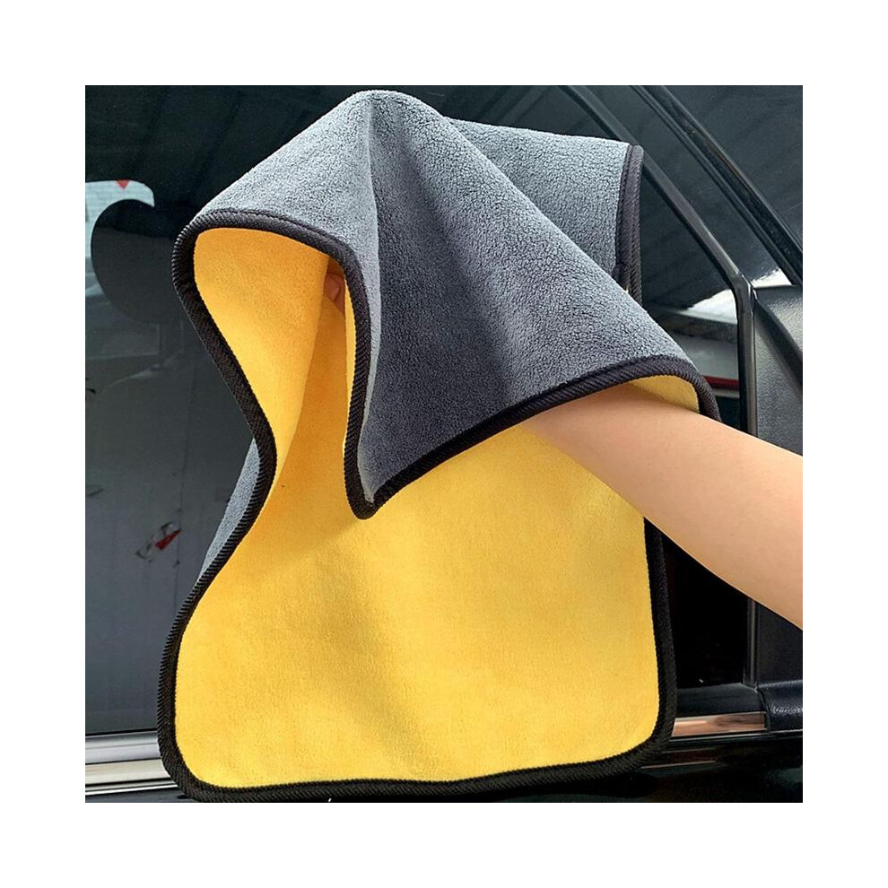 (Lime Yellow, 30*40    2pcs) Double-sided Two-tone Microfiber Detailing Towel, Car Cleaning Drying Cloth, Car Care Cloth, Car Auto Wash Towel, Profess-image-OPC-PKSQ5C5-NEW