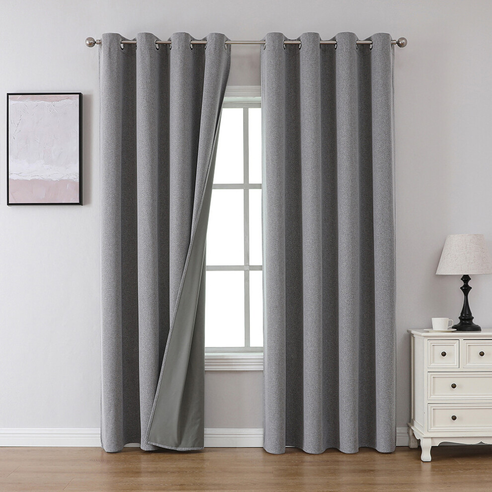 (Waterproof light grey, 132*183cm) Outdoor waterproof curtains, fully light-blocking fabric, solid-color balcony sun protection and heat insulation cu-image-OPC-PKSQ788-NEW
