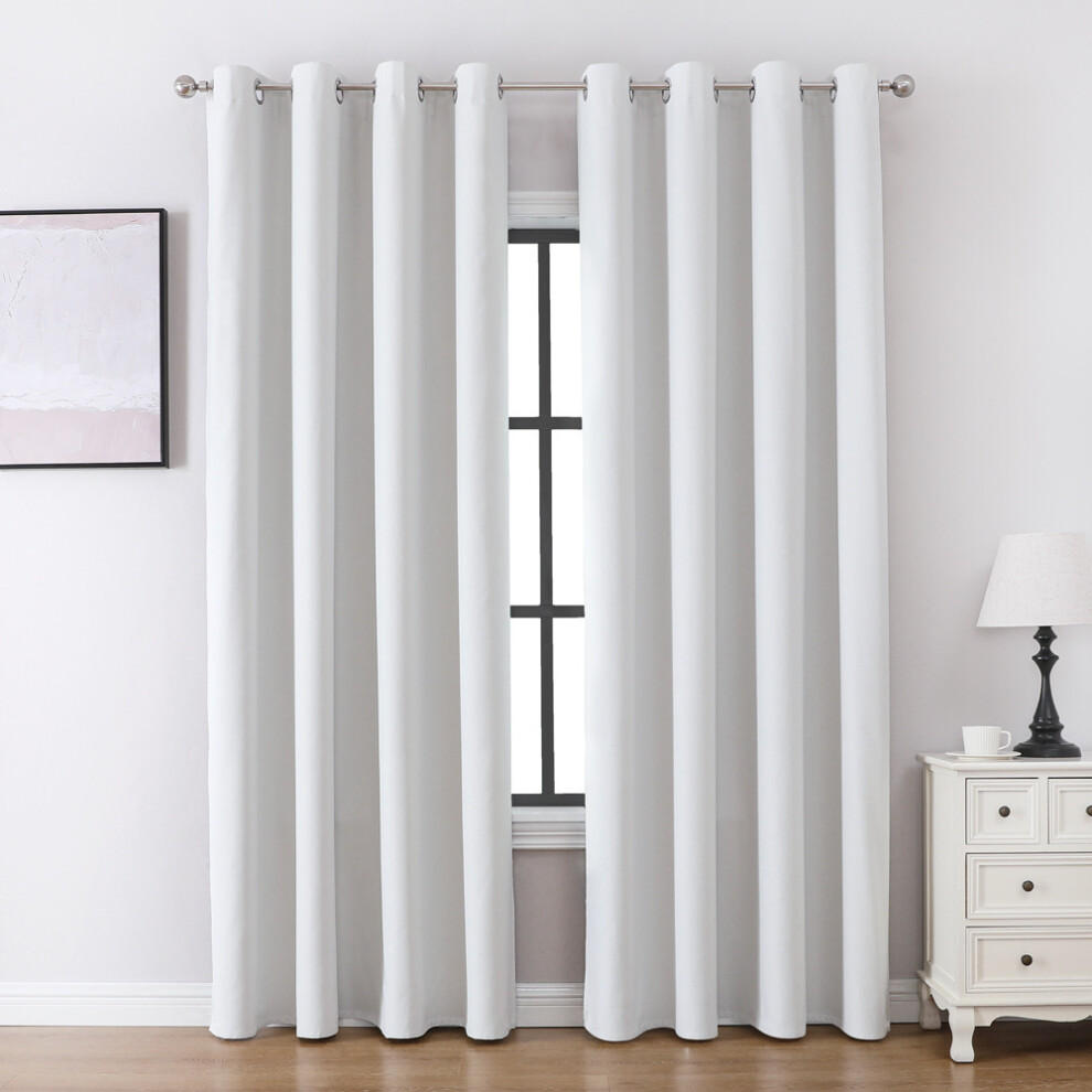 (Waterproof grayish white, 140*215cm) Outdoor waterproof curtains, fully light-blocking fabric, solid-color balcony sun protection and heat insulation-image-OPC-PKSQ77B-NEW