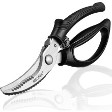 Heavy Duty Poultry Kitchen Scissors with Safety Lock - Rustproof Stainless Steel Kitchen Shears with Non-Slip Soft Grip for Cutting B