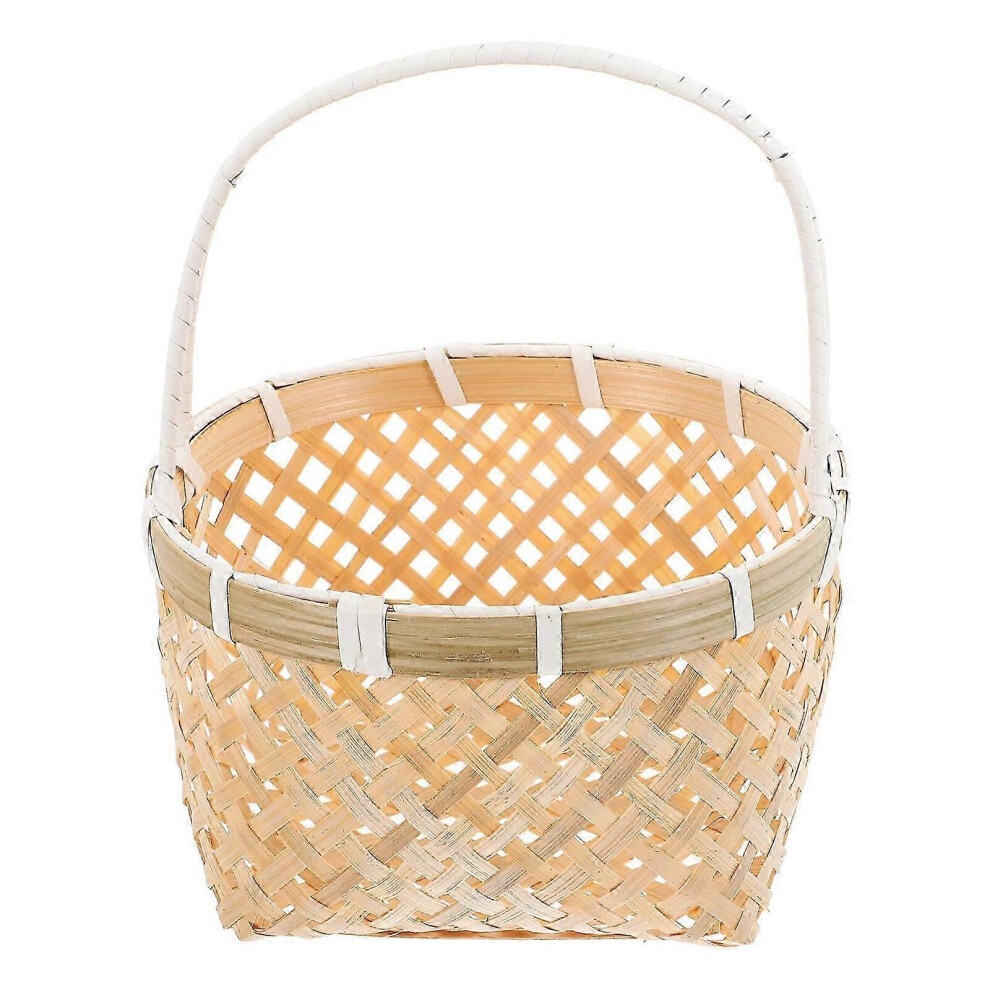 Bamboo storage basket, multi-function bread basket, picnic basket