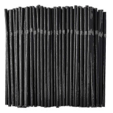(200 sticks) 500/200/100 disposable black plastic flexible drinking straws