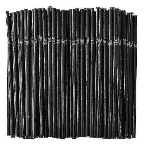 （200 sticks） 500/200/100 disposable black plastic flexible drinking straws