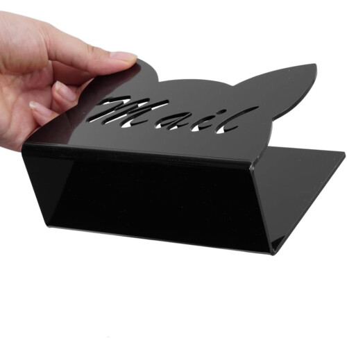 Space Saving Letter Holder Desk Mail Organizer Rack Black Desktop Envelope Holder Document Storage Stand 1