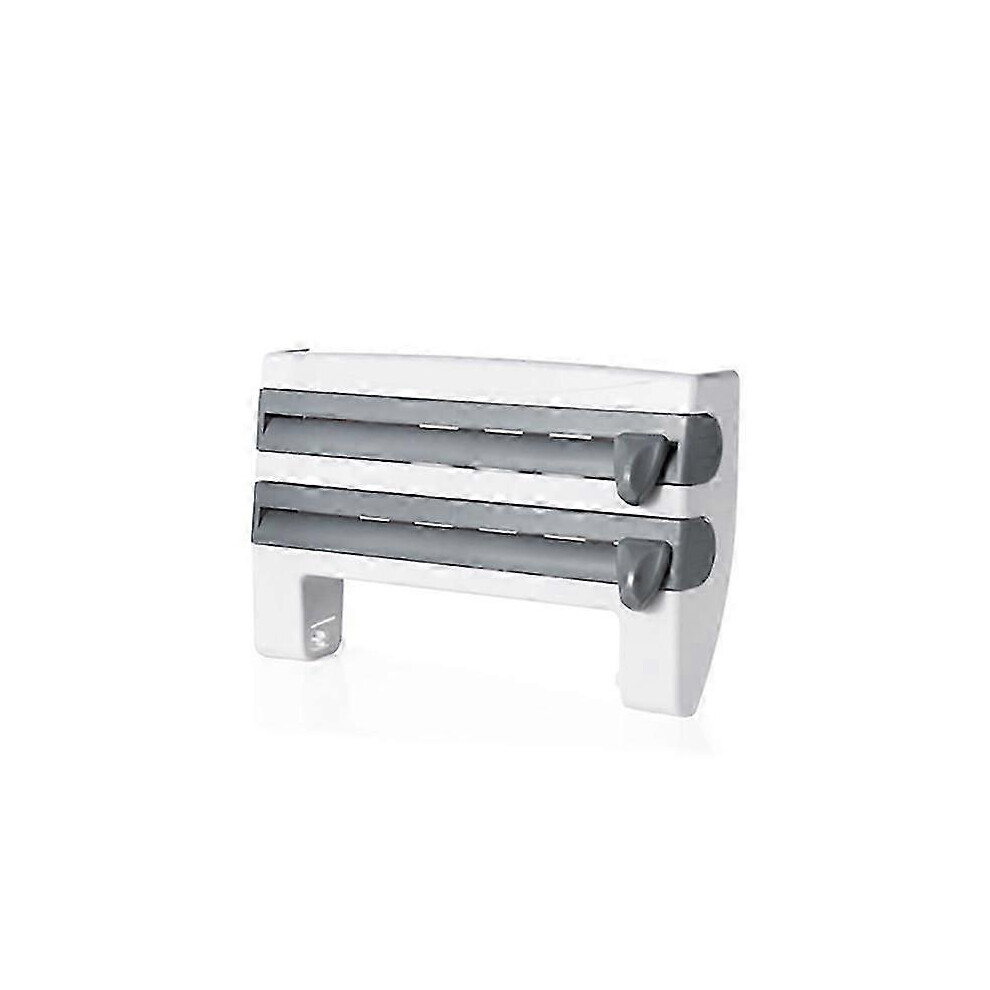 Cling Film Dispenser, Aluminum Foil Dispenser, Wall Mounted Paper Towel Holder (Blue Grey)