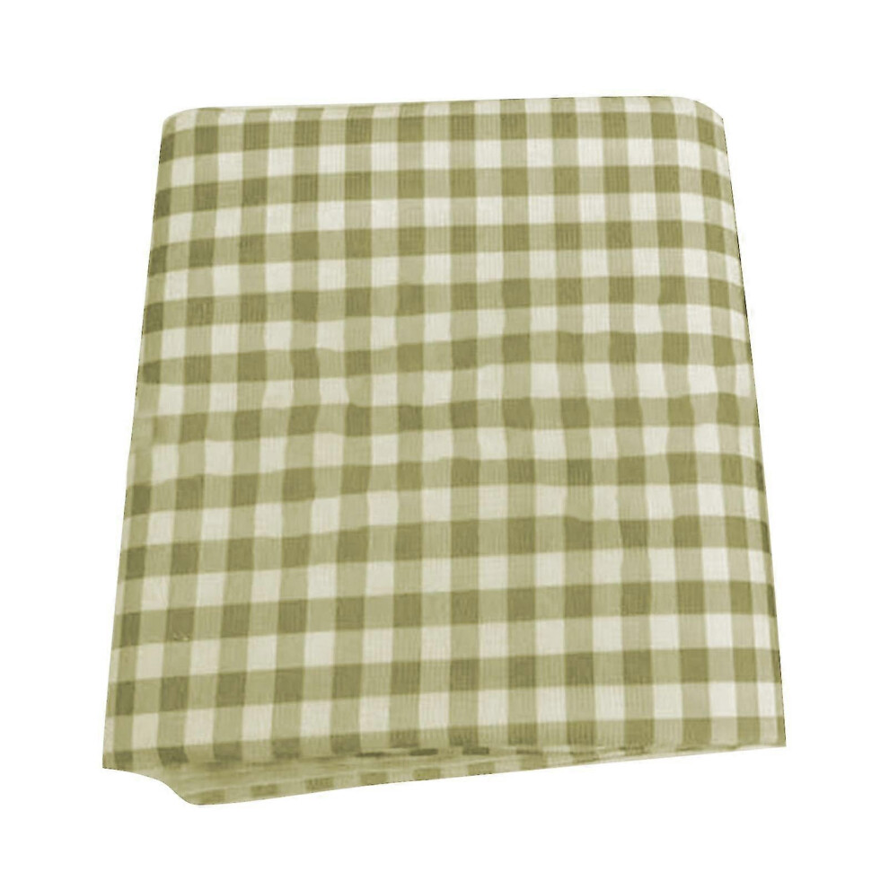 (M-Light Green) Multipurpose Checkered Tablecloth, Dustproof and Stain Resistant, for Home, Cafes and Restaurants, QingHai
