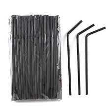 (100pcs - Black) 100pcs Black/Clear Drinking Straws Flexible Plastic Straws Multicolored Drink Straws for Home Party Milk Juice Drinks