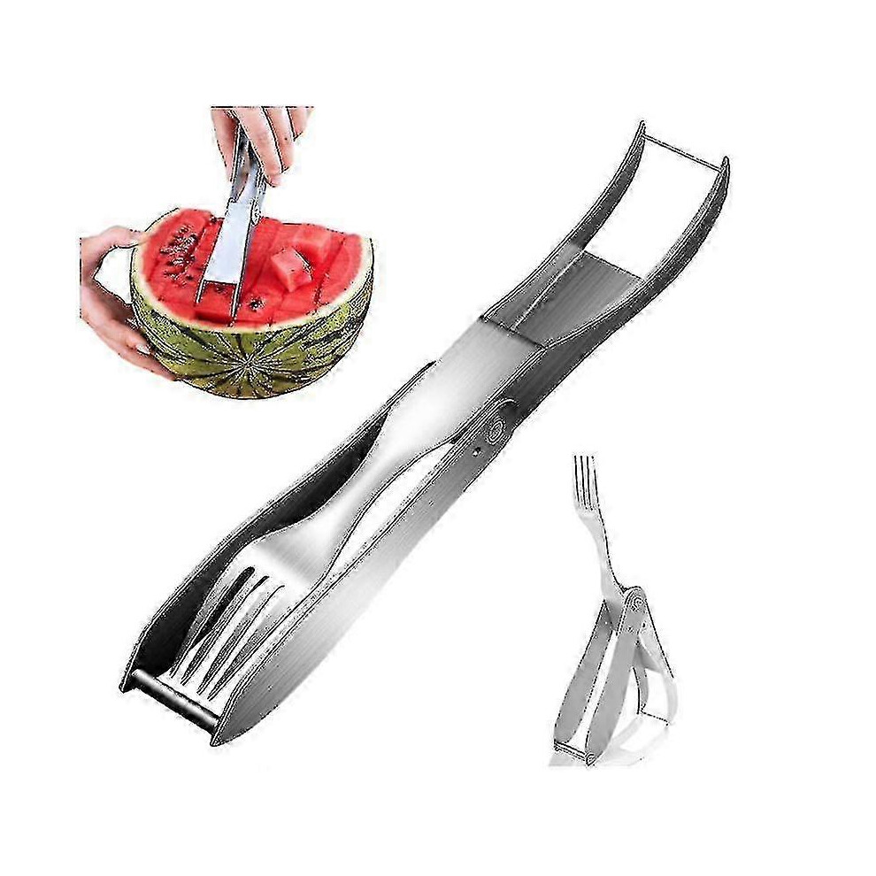 in 1 Watermelon Cutter, Fork, Zekai Portable Stainless Steel Watermelon Slicer