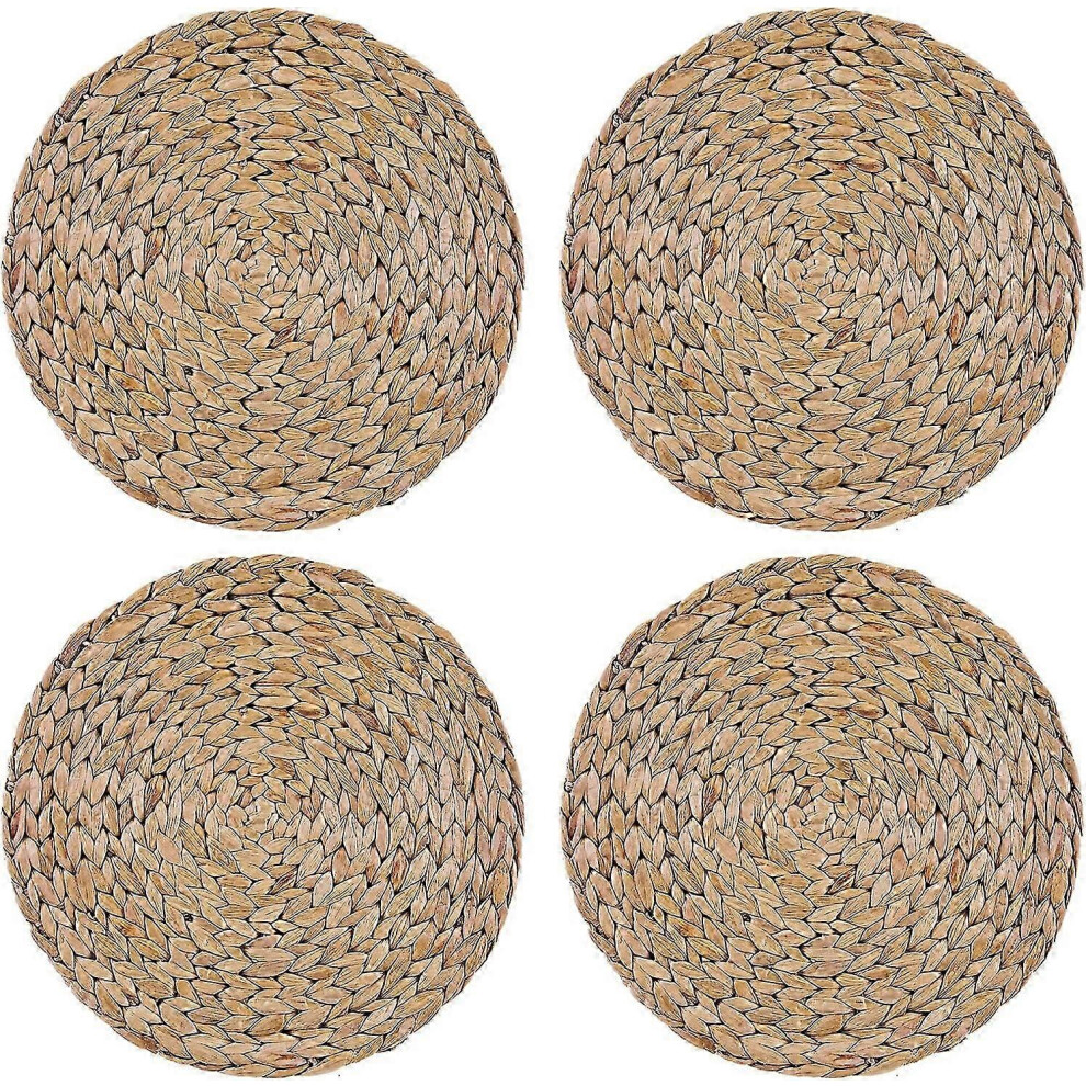 Natural Water Hyacinth Woven Placemats, Set of 4
