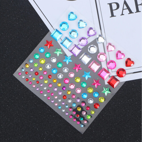 5Sheets Multi Kids Sticker Acrylic Crystal Decals Durable DIY Decor 2