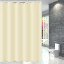 (Off-white, 80*180CM comes with a hook) Plain black bathroom polyester shower curtain, non-permeable bathroom partition curtain, hotel shower curtain