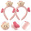 2St Multikleuren Schuim Haarbanden Met Cartoon Design 4