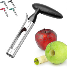 (White Red) 2 in 1 Apple Corer, New Stainless Steel Apple Corer Tool