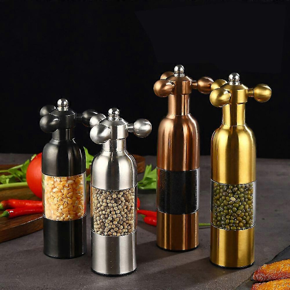 (17.5 Cm - ) Pepper Mill, Salt And Spice Grinder, Creative Kitchen Gadgets, Pepper And Salt Grinder, Grinding 2024 Hot Silver/Black
