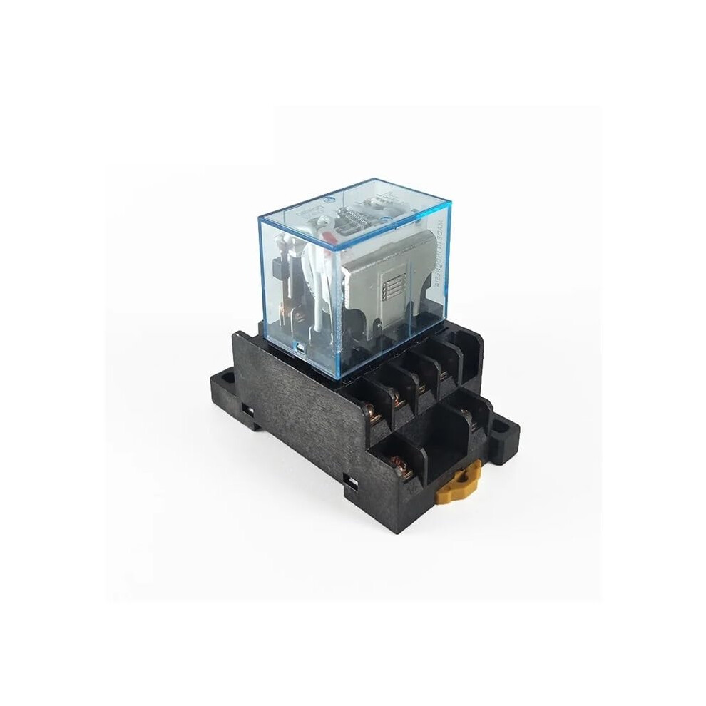Ly4nj 10A 14-Pin Ac12v Coil 35Mm Din Rail Relay 4Pdt 4No+4Nc With Socket Base 9084446150179