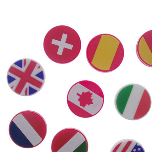 4 silikon tennisschwingungsdämpfer flaggenmuster für 2