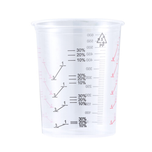 2 600 ml kunststoff-farbbecher mit , transparent, einweg