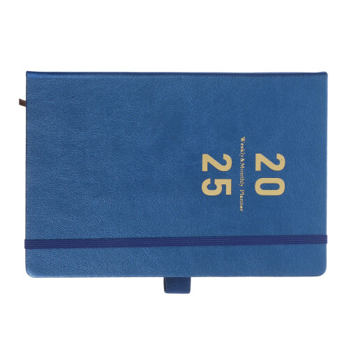 Dark Blue Monthly Planner 2025 Portable Academic Writing Notebook