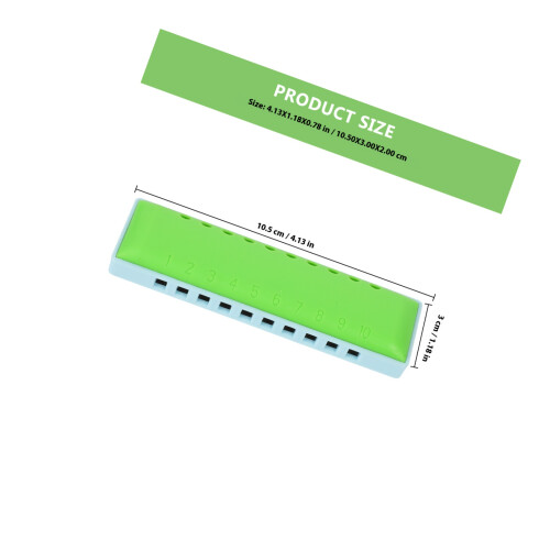 Petite Harmonica Enfant Vert ABS Instrument Musical Facile 1