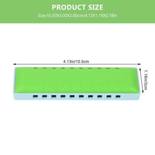 Petite Harmonica Enfant Vert ABS Instrument Musical Facile 2