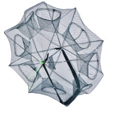 Faltbares grünes Fischernetz Falle 8-Loch 61x21cm für Krabben, Garnelen, Hummer