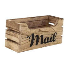 Wooden Mail Organizer Letter Holder For Countertop And Wall Mount Natural Finish Multipurpose Desk Organizer