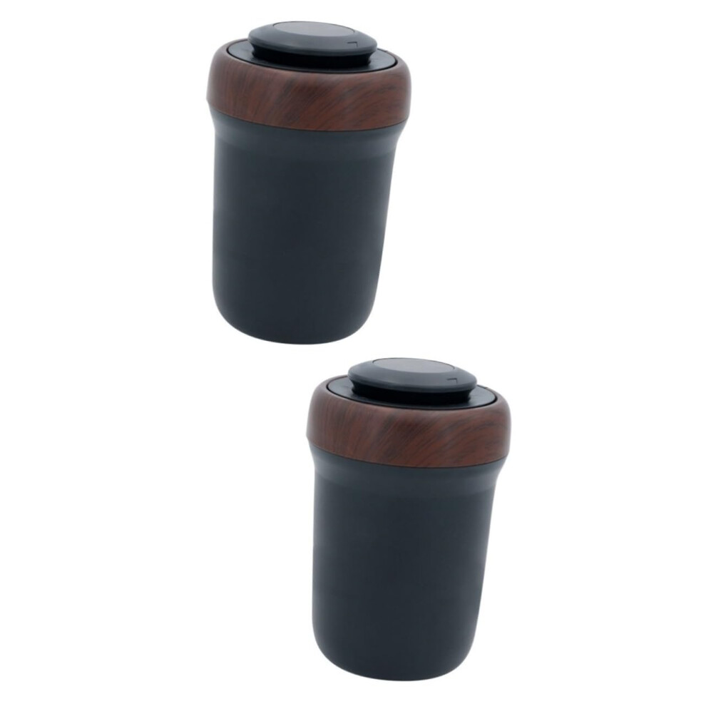 Detachable Car Ashtray 2-Pack With Built-In Er Led Smokeless Abs Ceramic Stainless Steel Odor Sealing Cover Light 9393856052905