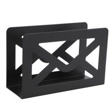 Metal Mail Holder Black Letter Organizer Tabletop Mail Cutout Organizer Document Stand 15 x 5.5 x 9.5 cm