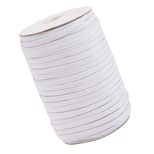 1 91 m polyester elastische band voor mondmaskers - 12 mm wit