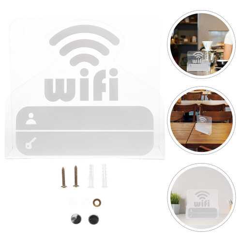 acryl desktop wifi bordje - wachtwoord herinnering tafelstaander 1