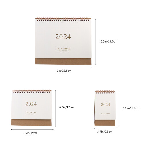 3St Draagbare Flipkalender 2024 En Kantoor 2