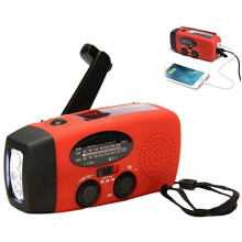 2000mAh Crank Solar Radio Dynamo FM AM SW Receiver Wind Up Radio With Mobile Phone Charger And Flashlight Red
